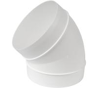 Gomito in plastica a 45 gradi, 125 mm, per collegare tubi, condotti o tubi, diritto o flessibile, connettore di ventilazione rotondo