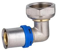 Gomito multistrato a pressare Ø20 - femmina con dado girevole 3/4 | Connessione resistente e durevole | Ideale per impianti idraulici | Facile installazione e fissaggio sicuro | QUICK PLOMBERIE