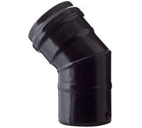 Gomito Pellet Nero Opaco Save, Tubo per Stufa a Pellet, Angolo 45 Gradi, Diametro 8 cm