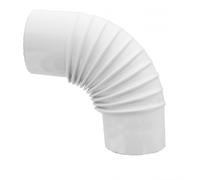 Gomito Per Stufa Smaltato Bianco Pieghettato a 90° Diametro 10 cm