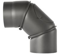 Gomito per tubo fumo Bertrams con sportello di pulizia regolabile 0°-90° / SANITARIO retratto