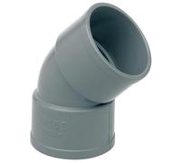 Gomito PVC 45 H-H Gradi per tubo - Curva in PVC Pressione Acqua potabile e Sago - Interno/Esterno - Tubi da 32 mm a 250 mm - Attacco solido e resistente - Vari diametri (200 mm)
