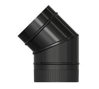 Gomito Stufa Liscio Nero Vetrificato Ø 150 mm. 45°