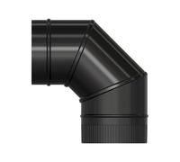 Gomito stufa liscio vetrificato nero Ø 175 mm. 90°