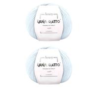 Gomitoli Cashmere e Lana merino extrafine per lavoro a maglia, Lana Gatto Linea Vip, 100 gr., 400 mt, (Azzurro - 4010, 2)