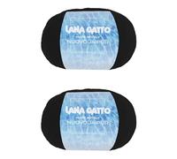 Gomitoli cotone per lavoro a maglia e uncinetto, linea Nuovo Jaipur di Lana Gatto (Nero - 6574, 2)