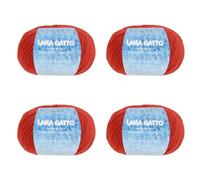 Gomitoli cotone per lavoro a maglia e uncinetto, linea Nuovo Jaipur di Lana Gatto (Rosso - 6572, 4)