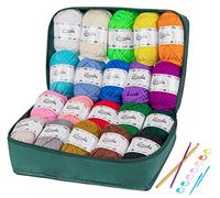 Gomitoli di Acrilica Filato,ilauke Filo Gomitoli di Lana 600g (20x30g) Handcrafts Grandi Bombon di Filato Acrilica Colorato per Uncinetto e lavori a Maglia (20 Colori Filato Uncinetto Kit)