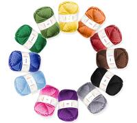 Gomitoli di filato acrilico da 24 x 50 g, 2400 m, per uncinetto, morbido filato per lavori a maglia e artigianato, multicolore, per adulti e bambini, confezione da 24