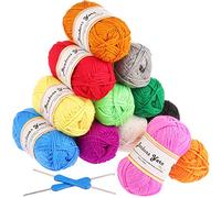 Gomitoli di Lana 12 Colori (12x50g) Fuyit Filato Lana Filati Lana Acrylico 100% per Uncinetto e Lavori a Maglia(12 Colori)