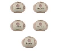 Gomitoli per lavori a maglia ai ferri e uncinetto Pura Lana Merino Extrafine Irrestringile. 100% Made In Italy Ipoallergenica, Morbidissima e Delicata sulla pelle, Confezione5 Gomitoli (Beige)