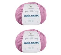 Gomitoli per lavoro a maglia e uncinetto, 100% Pura Lana Vergine Merino Extrafine by Lana Gatto. Linea Baby Soft bambini, neonati naturale con Aloe Vera, 100 g. 340 mt, (Rosa - 9409, 2)