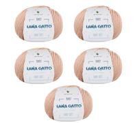 Gomitoli per lavoro a maglia e uncinetto, 100% Pura Lana Vergine Merino Extrafine by Lana Gatto. Linea Baby Soft bambini, neonati naturale con Aloe Vera, 250 g. 850 mt, (Beige - 14621, 5)