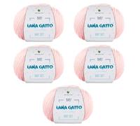 Gomitoli per lavoro a maglia e uncinetto, 100% Pura Lana Vergine Merino Extrafine by Lana Gatto. Linea Baby Soft bambini, neonati naturale con Aloe Vera, 250 g. 850 mt, (Rosa - 13210, 5)