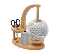 Gomitoliere Rotante | Portaferro in Legno Portatile a 3 Scomparti Scorrevole | Forniture per Maglia e Uncinetto - Conservare Lana Filati Cucito Ricamo e Lavori a Maglia sul Tavolo Artigianato