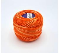 gomitolino filo da ricamo Perlè n8-100% cotone egiziano gasato - 3x8g (1 x, arancio sfumato - 4950)