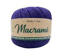 Gomitolo cordoncino da 150 gr. 200 mt. Macrame Barbante 80% cotone 20% poliestere interamente riciclato oeko-tex® (Viola MB05-21)