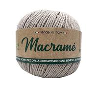 Gomitolo cordoncino da 150 gr. 200 mt. Macrame Barbante 80% cotone 20% poliestere interamente riciclato oeko-tex® (Naturale MB05-103)