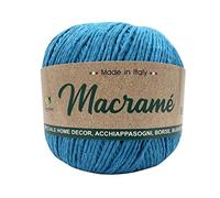 Gomitolo cordoncino da 150 gr. 200 mt. Macrame Barbante 80% cotone 20% poliestere interamente riciclato oeko-tex® (Turchese MB05-26)