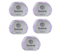 Gomitolo Cotone e Lana Merino per Maglia e Uncinetto Perfetto Tutte le Stagioni Resistente Facile da Lavorare Morbidissimo Ideale anche Per Copertine Neonato Conf. da 5 gomitoli Lilla 14596