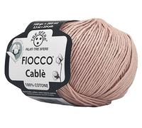 Gomitolo di Cotone Fiocco Cablè da 100g con esclusiva torsione cablè glamour per realizzre i tuoi capi esclusivi e alla moda, ideale per uncinetto 4-5 (noce - 7040)