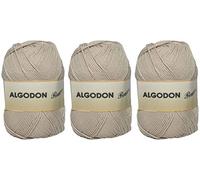 Gomitolo di Cotone Premium 100% Cotone Perfetto per Il Fai da Te e Il Lavoro a Mano (Colore Beige Chiaro 100 g, Circa 220 Metri Confezione da 3 Pezzi)