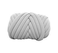 Gomitolo di filato grosso da 500 g, filato tubolare jumbo, morbido, filato gigante e ingombrante, per coperte, cuscini, tappeti, cesti e coperte fai da te (grigio chiaro)
