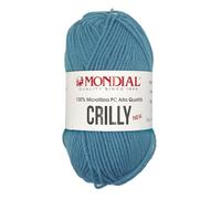 Gomitolo Lana Crilly Mondial 50 gr 100% Microfibra PC Alta Qualità filato acrilica ferri uncinetto filato gomitolo hobby creativi abbigliamento copertina (578 Blu avio)