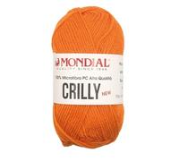 Gomitolo Lana Crilly Mondial 50 gr 100% Microfibra PC Alta Qualità filato acrilica ferri uncinetto filato gomitolo hobby creativi abbigliamento copertina (156 Arancione)