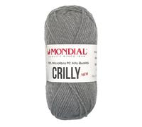 Gomitolo Lana Crilly Mondial 50 gr 100% Microfibra PC Alta Qualità filato acrilica ferri uncinetto filato gomitolo hobby creativi abbigliamento copertina (701 Grigio)