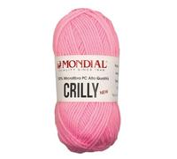 Gomitolo Lana Crilly Mondial 50 gr 100% Microfibra PC Alta Qualità filato acrilica ferri uncinetto filato gomitolo hobby creativi abbigliamento copertina (163 Rosa barbie)