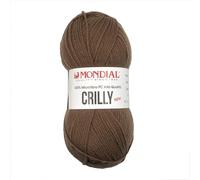 Gomitolo Lana Crilly Mondial 50 gr 100% Microfibra PC Alta Qualità filato acrilica ferri uncinetto filato gomitolo hobby creativi abbigliamento copertina (574 Marrone)