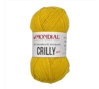 Gomitolo Lana Crilly Mondial 50 gr 100% Microfibra PC Alta Qualità filato acrilica ferri uncinetto filato gomitolo hobby creativi abbigliamento copertina (889 Giallo ocra)