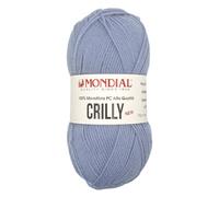 Gomitolo Lana Crilly Mondial 50 gr 100% Microfibra PC Alta Qualità filato acrilica ferri uncinetto filato gomitolo hobby creativi abbigliamento copertina (570 Blu avio chiaro)