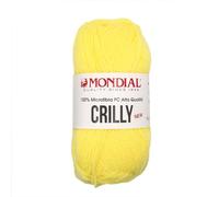Gomitolo Lana Crilly Mondial 50 gr 100% Microfibra PC Alta Qualità filato acrilica ferri uncinetto filato gomitolo hobby creativi abbigliamento copertina (688 Giallo)