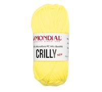 Gomitolo Lana Crilly Mondial 50 gr 100% Microfibra PC Alta Qualità filato acrilica ferri uncinetto filato gomitolo hobby creativi abbigliamento copertina (687 Giallino)
