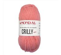 Gomitolo Lana Crilly Mondial 50 gr 100% Microfibra PC Alta Qualità filato acrilica ferri uncinetto filato gomitolo hobby creativi abbigliamento copertina (696 Rosa pesca scuro)