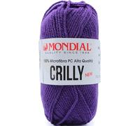 Gomitolo Lana Crilly Mondial 50 gr 100% Microfibra PC Alta Qualità filato acrilica ferri uncinetto filato gomitolo hobby creativi abbigliamento copertina (059 Viola scuro)