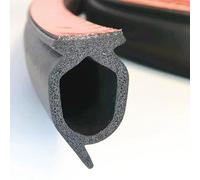 Gomma Adesiva Nera da 3 cm, Guarnizione Garage, Antispifferi Per Porte, Autoadesiva a Forma di D, Tipo Universale for Porte Avvolgibili Sigillatura Insonorizzata for Isolamento Acustico, Taglio Libero