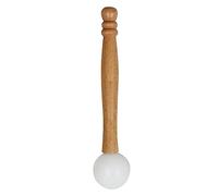 Gomma Bacchetta per Percussioni per Campane Tibetane, Manico | Strumento per Massaggio Sonoro e Pratica Yoga, Legno e Gomma, Presa Antiscivolo, Colore Giallo