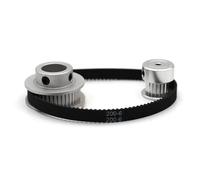 Gomma Cinghia Sincrona Kit Puleggia Dentata GT2 60 Denti 20 Denti Rapporto Riduzione 1:3 Larghezza 10Mm Ruota Tensionamento Sincrona Stampante 3D 2GT 60T 20T(2GT-60T B14mm,500MM_2GT-20T B8MM)