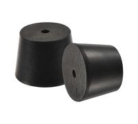Gomma Conico Tappo 10mm a 37mm con Foro Nero per Polvere Rivestimento 10pz