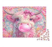 Gomma da masticare mucca rosa Puzzles 1000 Pezzi Carta riciclata per adulti Puzzle per adulti Gioco stimolante Regalo divertente Ottima idea regalo per bambini dai 12 anni in su 70x50cm/1000pcs