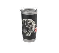 Gomma da masticare rosa Beagle, simpatica grafica per amanti dei cani Beagle Bicchiere termico in acciaio inox doppia parete