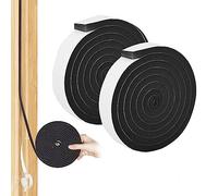 Gomma espansa autoadesiva, 4 m, guarnizione per porta, autoadesiva, in gommapiuma, 25 mm (L) x 15 mm (D), resistente alle intemperie, anti-collisione, isolamento acustico