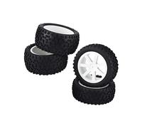 Gomma per auto RC,Gomma gomma del camion 4pcs RC Accessorio per ruote gommate Parti per 1/10 ZD Buggy corsa Crawler auto (bianco)