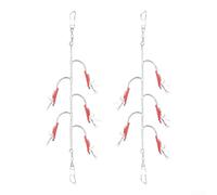 Gomma per biomimetici Gamberetti Lure 10g Multi-Hook Gomma per biomimetici | Design luminoso a forma di gamberetti, 5 ganci, materiali riflettenti, attira le scuole, materiale in gomma