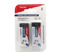 Gomma per Cancellare Magnetica Sunlux - 2 Pezzi, 2.1x6 cm - Con Calamita per Residui e Senza Tracce