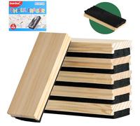 Gomma per lavagna - 6 pezzi Gomma per lavagna in feltro con manico in legno massello di pino Pulisci spolverino per lavagna bianca Gesso per ufficio Forniture scolastiche Fai da te Regalo UOF1606