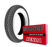 Gomma pneumatico Kenda fascia bianca 3.50-10 51J + camera d'aria PIAGGIO APE 50